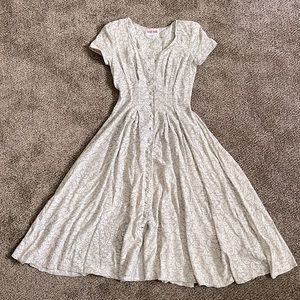 Vintage Full Skirt Floral Dress